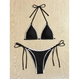 Women Swimwear Solid Two Pieces Swimwear