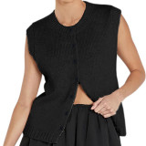 Women casual maillard style knitting vest