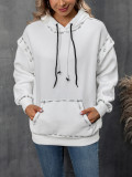 Autumn and winter Women raglan sleeve drawstring long-sleeved Hoodies