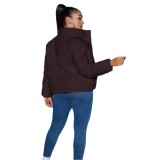 Women Turndown Collar Padding Jacket