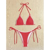 Women Swimwear Solid Two Pieces Swimwear