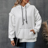 Autumn and winter Women raglan sleeve drawstring long-sleeved Hoodies