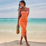 Summer Women Lace Lace Wrap Chest Strap Sexy Dress