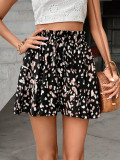 Women's Spring Summer Wear Print Slim Waist Casual Loose Shorts