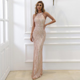 Sexy Formal Party Evening Dress Women Chic Sequin Fishtail Long Slim Gown