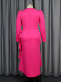 Plus Size Belt Fashion Formal Party Ruffle Evening Dresses