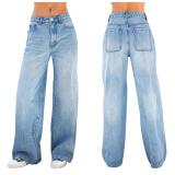 High Waist Loose Wide Leg Women's Denim Pants