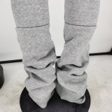 Autumn Winter Plush Patchwork Stacked Pants