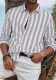 Men's Spring Autumn Casual Linen Striped Long-Sleeved Shirt