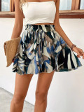 Women's Spring Summer Wear Print Slim Waist Casual Loose Shorts