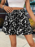 Women's Spring Summer Wear Print Slim Waist Casual Loose Shorts