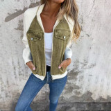 Women Casual Denim Patchwork Jacket