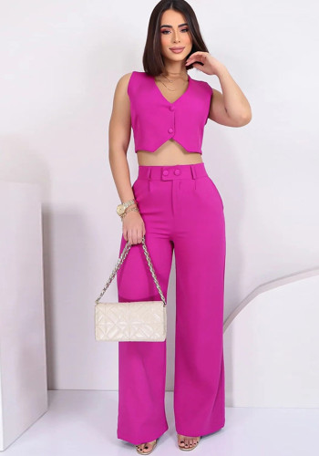 Women Summer Casual Sleeveless Top and Pant Two-piece Set