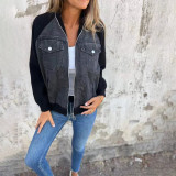 Women Casual Denim Patchwork Jacket