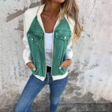 Women Casual Denim Patchwork Jacket