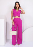 Women Summer Casual Sleeveless Top and Pant Two-piece Set