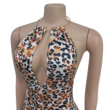 Women Wild Leopard Print Dress