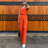 Women Summer Vest and Pants Two-piece Set