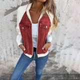 Women Casual Denim Patchwork Jacket