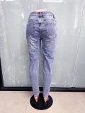 Ripped Slim Women's Denim Long Pants