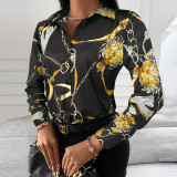 Women long-sleeved elegant printed shirt