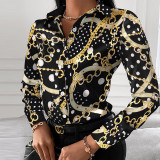 Women long-sleeved elegant printed shirt