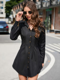 Women Button Long Sleeve Dress