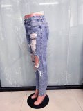 Ripped Slim Women's Denim Long Pants