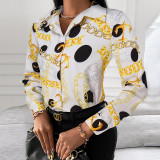 Women long-sleeved elegant printed shirt