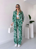 Women long-sleeved Top and long pants two-piece set