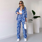 Women long-sleeved Top and long pants two-piece set