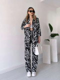 Women long-sleeved Top and long pants two-piece set