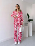 Women long-sleeved Top and long pants two-piece set