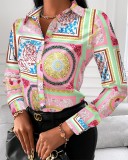 Women long-sleeved elegant printed shirt