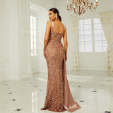 Chic Strap Sequin Formal Party Bridesmaid Dress Evening Dress For Women