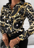 Women long-sleeved elegant printed shirt