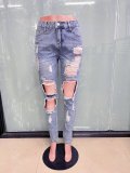 Ripped Slim Women's Denim Long Pants