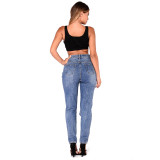 Ripped Slim Women's Denim Long Pants