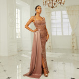 Chic Strap Sequin Formal Party Bridesmaid Dress Evening Dress For Women