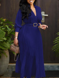 Women's Autumn Fashion Chic Solid Color Plus Size Dress