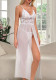 Sexy Lingerie Erotic Meshlace Pajamas Split Strap Long Nightdress Home Clothes