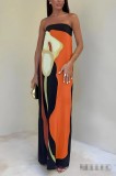 Women's Print Strapless Long Dress