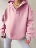 Autumn And Winter Women's Sweatshirts Solid Color Long-Sleeved Hooded Loose Hoodies For Women