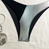 Sexy Two Pieces Patchwork Shiny Bikini Swimsuit