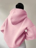 Autumn And Winter Women's Sweatshirts Solid Color Long-Sleeved Hooded Loose Hoodies For Women