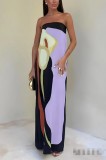 Women's Print Strapless Long Dress