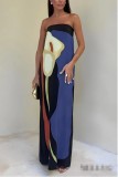 Women's Print Strapless Long Dress