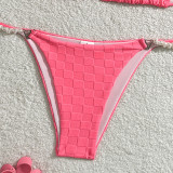 Checkerboard Texture Pearl String Sexy Bikini Two Piece Swimsuit