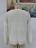 Women Knitting Round Neck Letter Long Sleeve Sweater