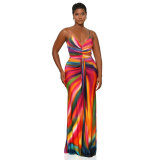 African Women Casual Sleeveless Printed Maxi Dress